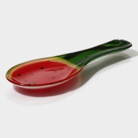 Подставка стеклянная под ложку Доляна &laquo;Сладкий арбуз&raquo;, 23,5&times;8,3&times;1,5 см