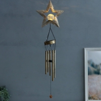 Музыка ветра с подсветкой от солнечной батареи "Звезда" 5 трубок 24х10х105 см Музыка ветра с подсветкой от солнечной батареи "Звезда" 5 трубок 24х10х105 см