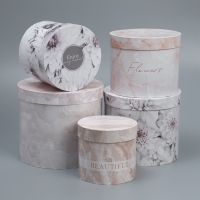 Набор шляпных коробок 5 в 1, упаковка подарочная, «Нежность», 13 х 14 ‒ 19.5 х 22 см Набор шляпных коробок 5 в 1, упаковка подарочная, «Нежность», 13 х 14 ‒ 19.5 х 22 см