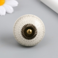 Ручка для шкатулки керамика, металл "Геометрический узор" бело-серая 4,1х4,1х6 см Ручка для шкатулки керамика, металл "Геометрический узор" бело-серая 4,1х4,1х6 см