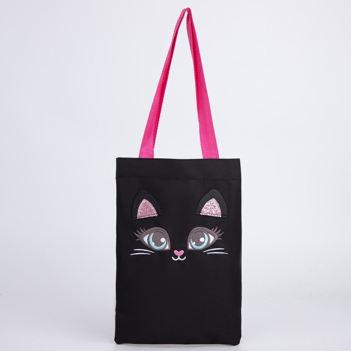 Шопер детский для девочки с допиками &laquo;Котик&raquo;, 32х23см