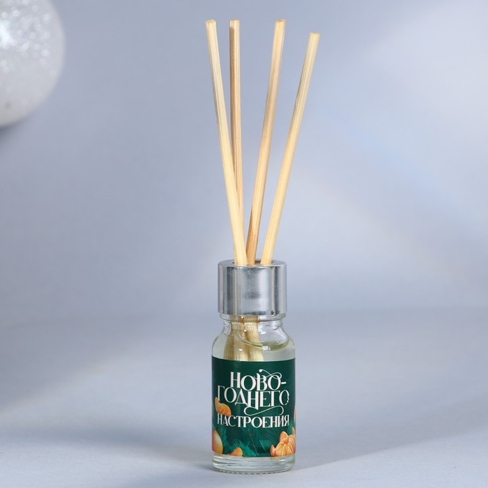 Новый год! Диффузор ароматический палочки &laquo;Новогодняя коллекция: Новогоднего настроения&raquo;, на Новый год, аромат мандарин, 10 мл.