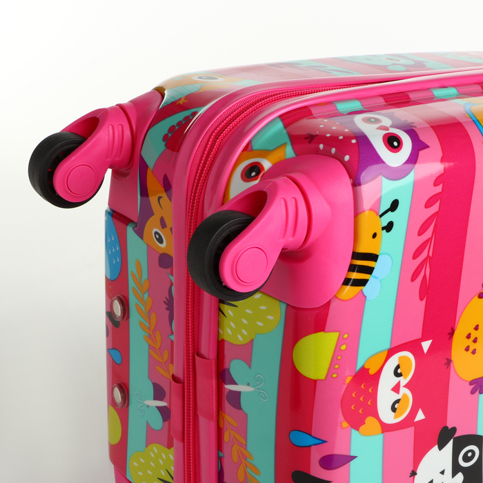 Чемодан детский 27 л (XS), HappyAnt, отдел на молнии, цвет розовый