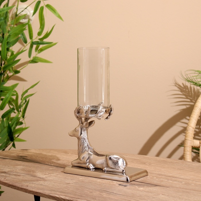 Подсвечник Подсвечник "Олень" алюминий 21х11х35 см