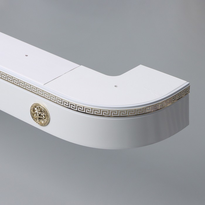 Карниз трёхрядный &laquo;Ультракомпакт. Медуза&raquo;, 180 см, с декоративной планкой 7 см, цвет белый