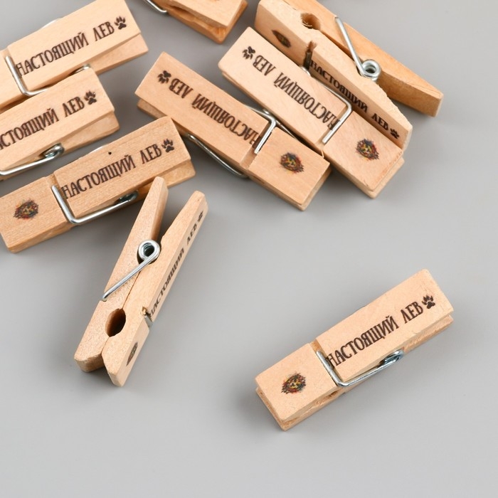 Декор для творчества дерево Декор для творчества дерево "Прищепка - Настоящий лев" набор 10 шт