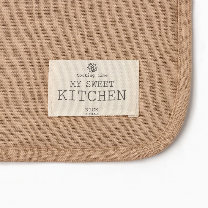 Прихватка Этель ECO, цв. бежевый, 19х19 см, 70% хл, 30% лён, ватин 250 г/м2