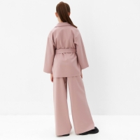 Комплект для девочки (жакет и брюки) MINAKU: PartyDress, цвет пыльно-розовый, рост 122 см