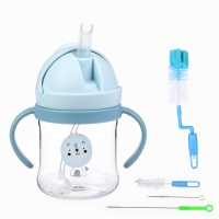 Набор: Поильник с силиконовой трубочкой, ёршик для бутылочек и трубочек 3шт. Набор: Поильник с силиконовой трубочкой, ёршик для бутылочек и трубочек 3шт.