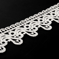 Кружево гипюровое, 45 мм &times; 9 &plusmn; 0,5 м, цвет белый