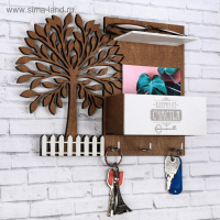 Ключница настенная с полкой &laquo;Дерево&raquo;, 27 х 20 см.