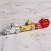 Украшение ёлочное "Драйв" (набор 3 шт) 7,5х3,5 см, микс