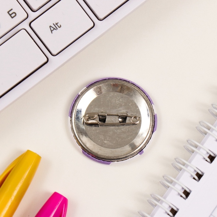 Значки закатные набор 3 шт d=25 мм d=35 мм "Ангел" 7х7 см