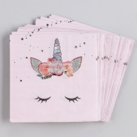 Салфетки бумажные &laquo;Твой единорожка&raquo;, 25 &times; 25, набор 20 шт.