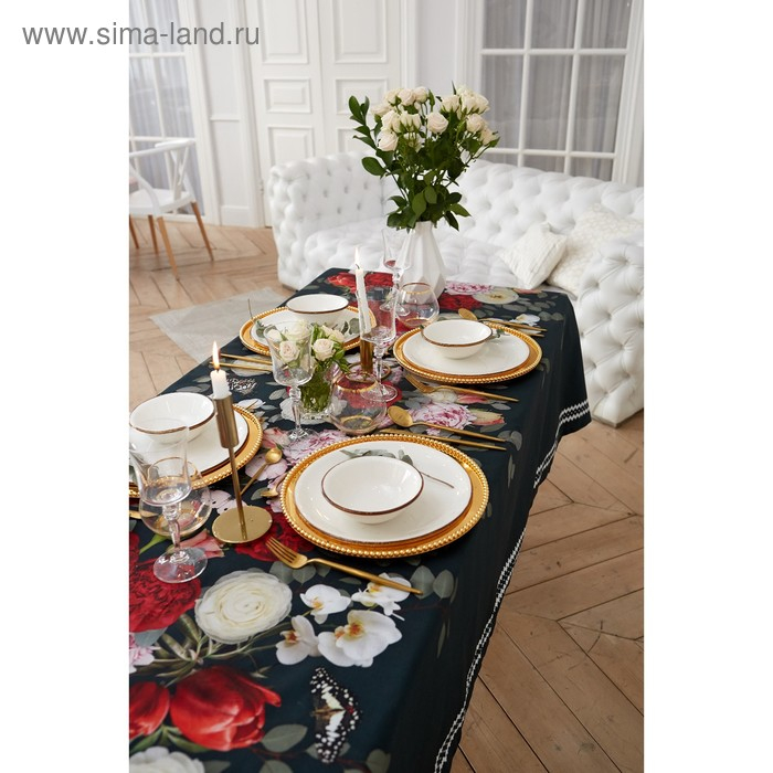 Скатерть "Этель" Flowers 180х147 см, 100% хлопок, саржа 190 г/м2