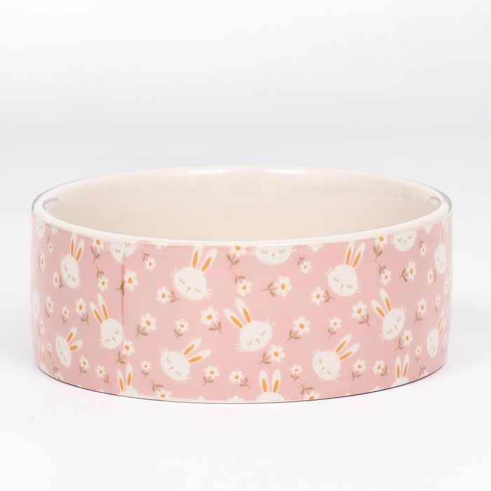 Миска керамическая "Крольчик" 300мл, 11,5 х 4,5 см, персиковая
