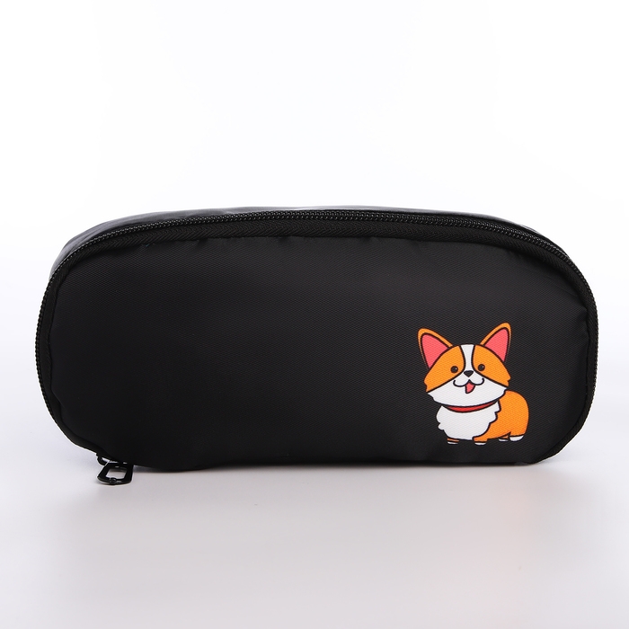 Рюкзак школьный с пеналом &laquo;Корги&raquo;, 42х28х13 см, цвет чёрный