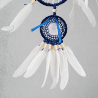 Ловец снов от сглаза 5 колец "Назар" с перьями 20х55 см Ловец снов от сглаза 5 колец "Назар" с перьями 20х55 см