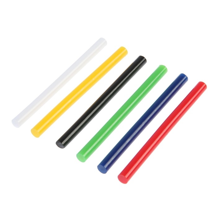 Клеевые стержни ТУНДРА, 7 х 100 мм, разноцветные, 6 шт. Клеевые стержни ТУНДРА, 7 х 100 мм, разноцветные, 6 шт.