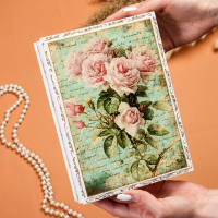 Шкатулка &laquo;Ветка розы&raquo;, белая, 16&times;22 см, лаковая миниатюра