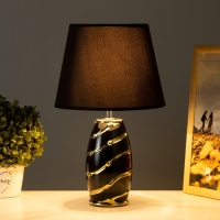 Настольная лампа "Касиния" Е14 40Вт черно-золотой 22х22х35 см RISALUX