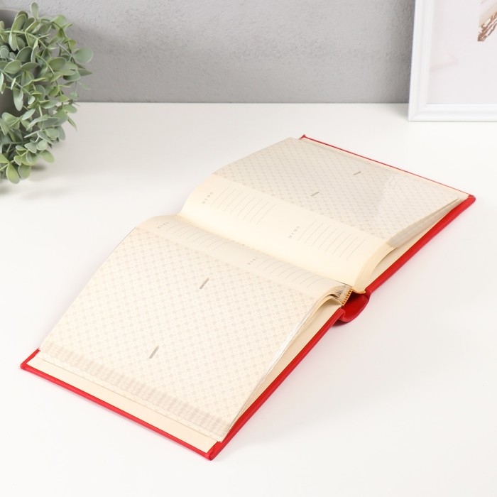 Фотоальбом кожзам на 200 фото 10х15 "Вышитая рама" красный 22х23х5 см