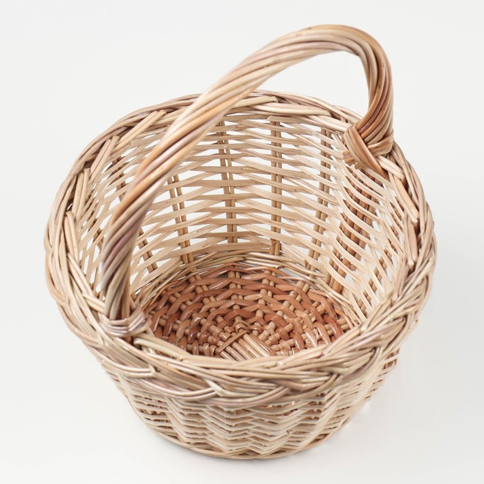 Корзина &laquo;Ягодное лукошко&raquo;, №1, Dдно=12 см, Dверх=20 см, H=12/25 см, ручное плетение, лоза