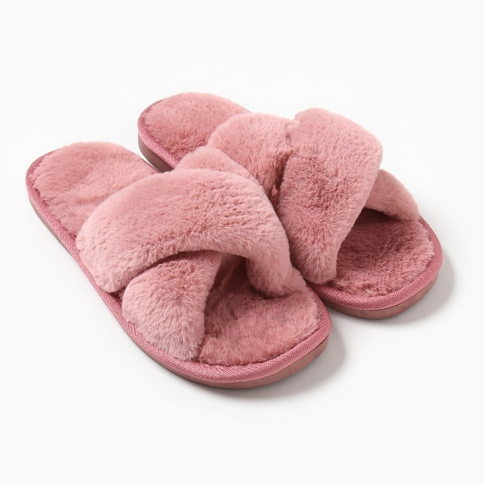 Тапочки женские с открытым носом, размер 40-41, розовый Тапочки женские с открытым носом, размер 40-41, розовый