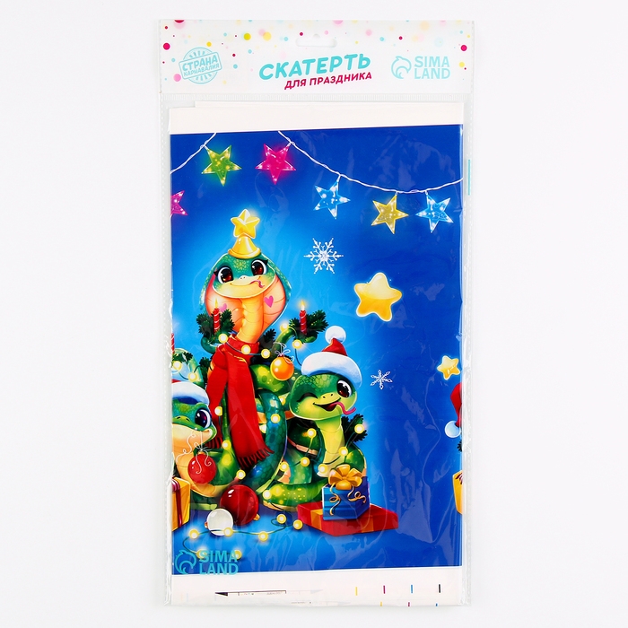 Скатерть новогодняя одноразовая &laquo;Змея&raquo; 180х137 см