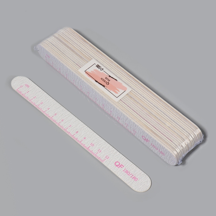 Пилка-наждак, на деревянной основе, набор 20 шт, абразивность 180, 18 см, цвет серый/розовый Пилка-наждак, на деревянной основе, набор 20 шт, абразивность 180, 18 см, цвет серый/розовый