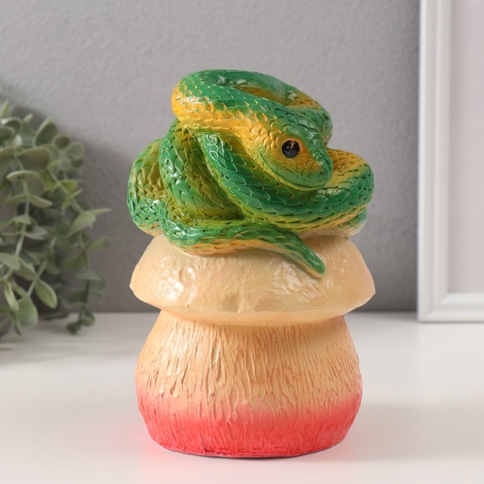 Копилка "ЗМЕЙКА НА ГРИБЕ"  18 х12 х 12 см.