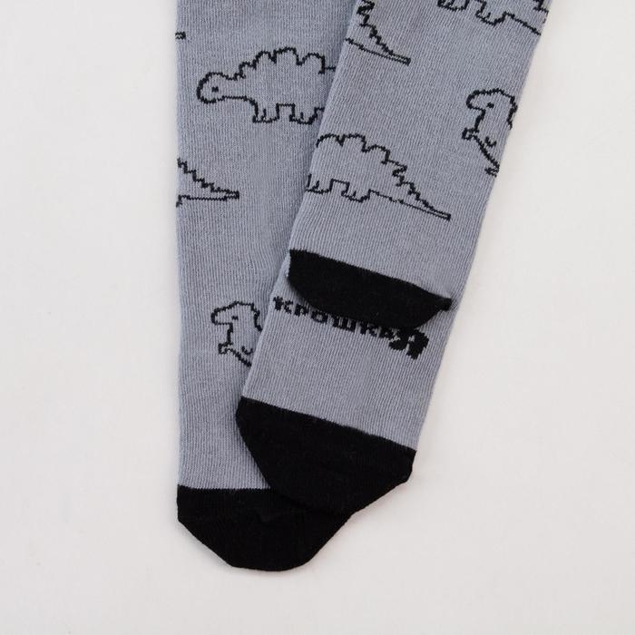 Колготки Крошка Я &laquo;Динозавры&raquo;, цвет серый, рост 68-74 см