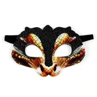 Новый год! Карнавальная маска «Таинственная змея» с чёрными блёстками Новый год! Карнавальная маска «Таинственная змея» с чёрными блёстками