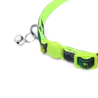 Ошейник кошачий с пряжкой в форме кошки, ширина 1 см, тёмно-зелёный Ошейник кошачий с пряжкой в форме кошки, ширина 1 см, тёмно-зелёный