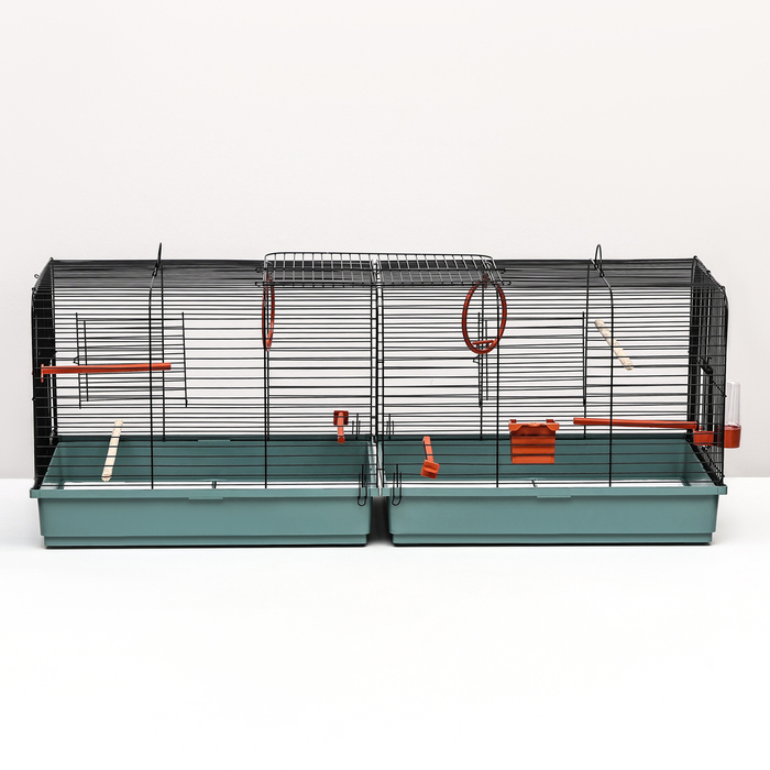 Клетка пролётная 2 яруса, 100 х 37 х 37 см, микс цветов