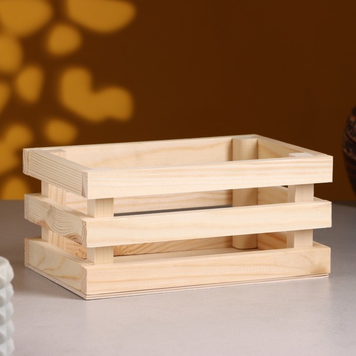 Кашпо деревянное 20&times;13&times;9.5 см "Classic", трёхреечное, натуральный Дарим Красиво