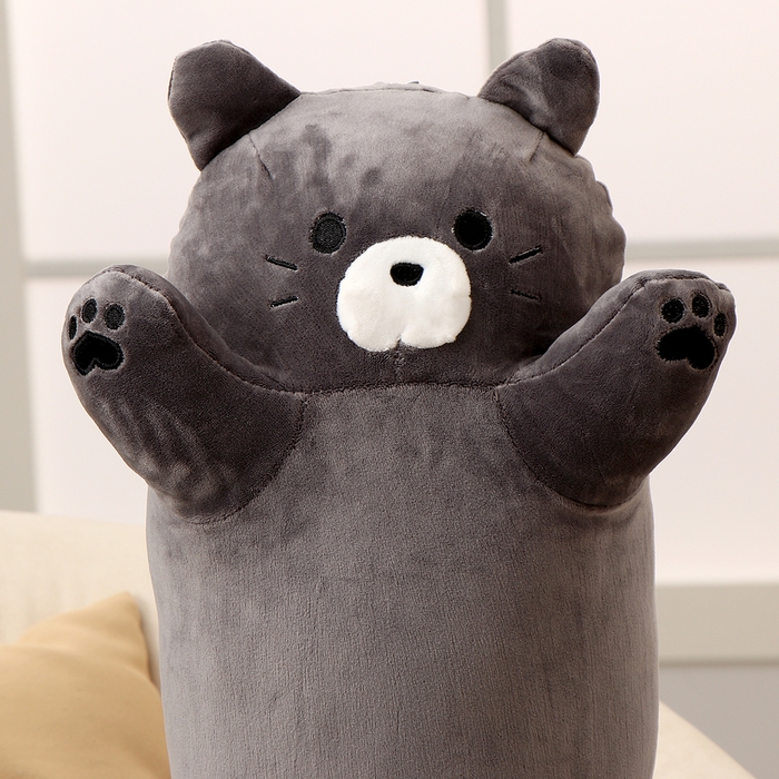 Мягкая игрушка-подушка &laquo;Котёнок&raquo;, 70 см, тёмно-серый