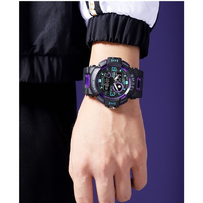 Часы наручные электронные, с будильником, d-5.3 см, ремешок l-27 см, 5 ATM, светящиеся Часы наручные электронные, с будильником, d-5.3 см, ремешок l-27 см, 5 ATM, светящиеся