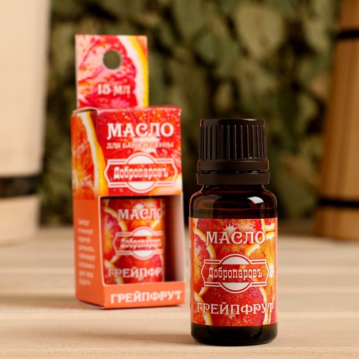 Эфирное масло Эфирное масло "Грейпфрут" в коробке с подвесом 15 мл "Добропаровъ"