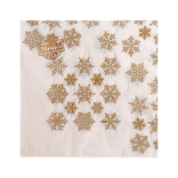 Салфетки бумажные &laquo;Золотые снежинки&raquo;, 33х33 см, набор 20 шт.
