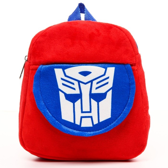 Рюкзак плюшевый на молнии, с карманом, 19 х 22 см Рюкзак плюшевый на молнии, с карманом, 19 х 22 см "Оптимус Прайм", Трансформеры