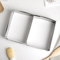 Форма для выкладки и выпечки с регулировкой размера, 18,5&times;28 - 34&times;54 см, высота 5 см, цвет серебристый