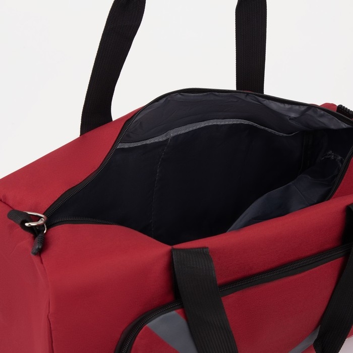 Сумка спортивная женская на молнии, отдел для обуви, наружный карман, средний размер, цвет красный Сумка спортивная женская на молнии, отдел для обуви, наружный карман, средний размер, цвет красный