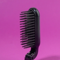 Расчёска массажная, складная, с зеркалом, 3 &times; 10 см, цвет чёрный