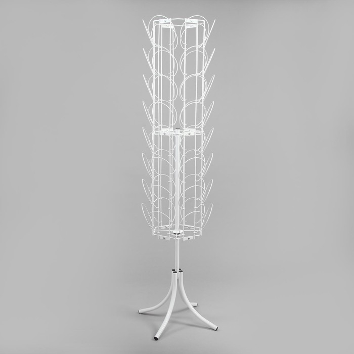 Стойка вращающаяся для шапок, напольная, 48 карманов, 50×50×180 см, цвет белый Стойка вращающаяся для шапок, напольная, 48 карманов, 50×50×180 см, цвет белый