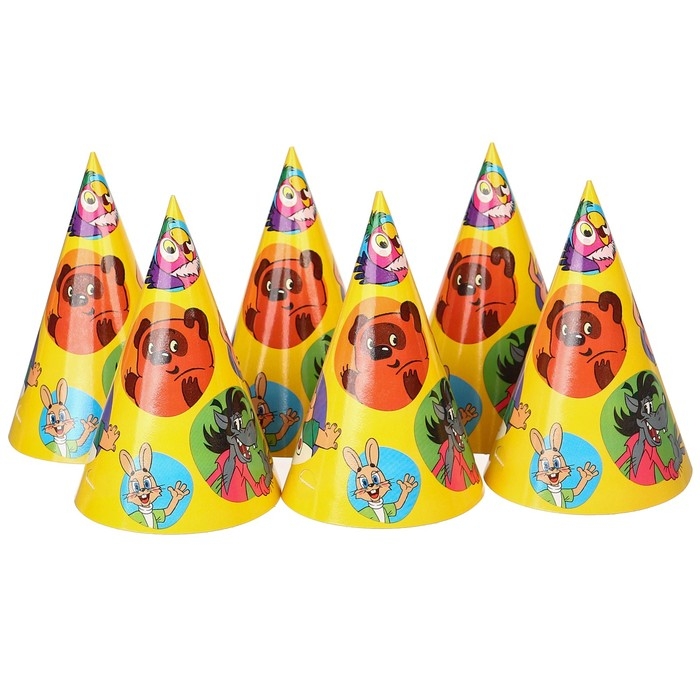 Набор одноразовой бумажной посуды, на 6 персон "С днем рождения!", Союзмультфильм