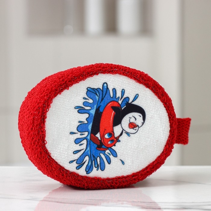 Мочалка для тела &laquo;Пингвин&raquo;, 11&times;14 см, цвет микс