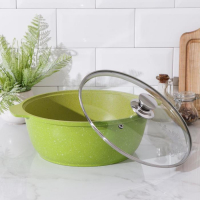 Жаровня Trendy style, 4 л, d=26 см, стеклянная крышка, антипригарное покрытие, цвет зелёный Жаровня Trendy style, 4 л, d=26 см, стеклянная крышка, антипригарное покрытие, цвет зелёный