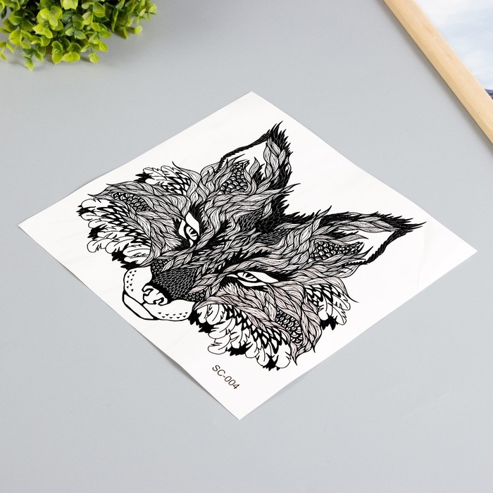 Татуировка на тело черная Татуировка на тело черная "Лис" 38х24 см