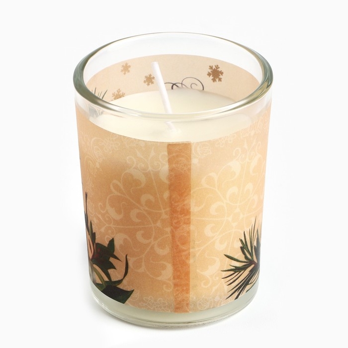 Новогодняя свеча с калькой «Новый год: Время уюта», аромат лесной орех,5х6х5 см Новогодняя свеча с калькой «Новый год: Время уюта», аромат лесной орех,5х6х5 см